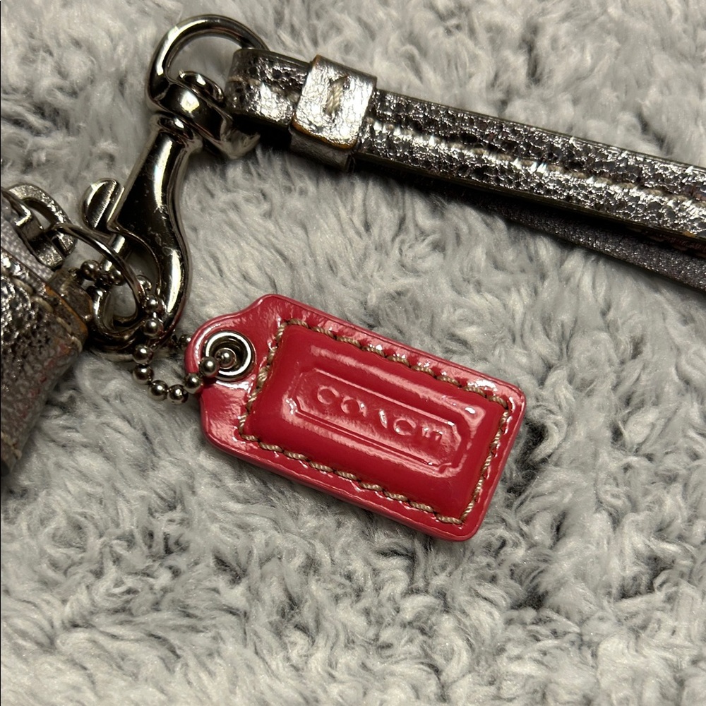 Coach Poppy Butterfly Graffiti Wristlet in Sateen Finish and Silver Hardware - Picture 8 of 11